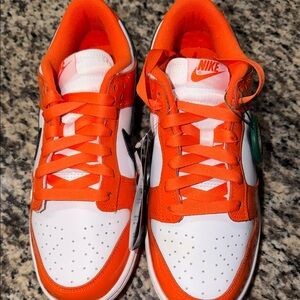 Nike dunks Bright Orange and White Sneakers
